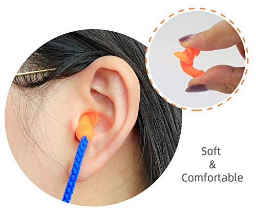 10 Pair Corded Ear Plugs for Shooting Range Ear Protection for Gun Range - Hunting Ear Plugs Individually Wrapped Shooting Ear Buds Hunting Ear Protection Hearing Protection Ear Plugs for Construction 10 Pair (Pack of 1)