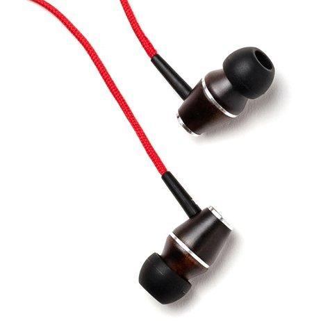 Symphonized XTC Premium Genuine Wood in-Ear Noise-isolating Headphones with Microphone (Red) Red