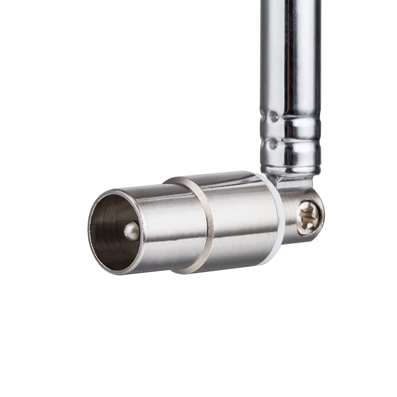 POBADY 2PCS TV Male Plug Connector Telescopic Antenna 7 Sections PAL Telescopic Antenna 71.5cm/28IN for DVB-T DVB-T2 TV FM AM Stereo Reception 2 pcs