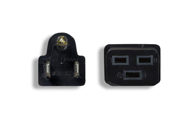 Cablelera North American Power Cord Extension, NEMA 5-15P to C19, 6', 14 AWG, 15A, 125V (ZWACPFAC-06) 6ft