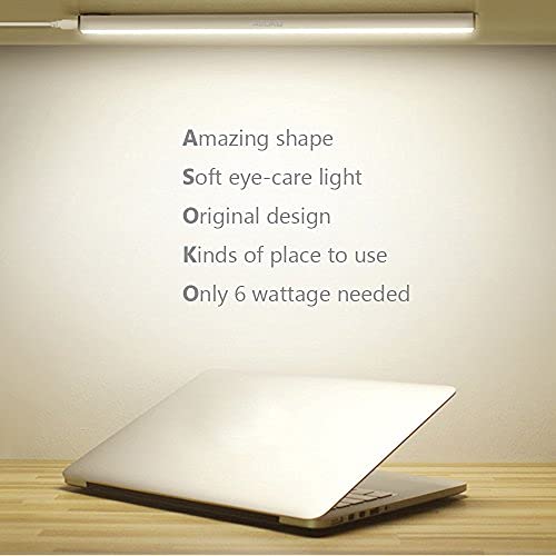 ASOKO LED Under Cabinet Lighting USB Plug-in, Dimmable, 3 Color Temperature, 14.5 in, Under Counter Lights for Kitchen,Shelf,Cupboard, Under Desk Monitor Light Bar (Sliver, 14.5 inch-2 Pack) Lights 2 Pack（14.5 inch）