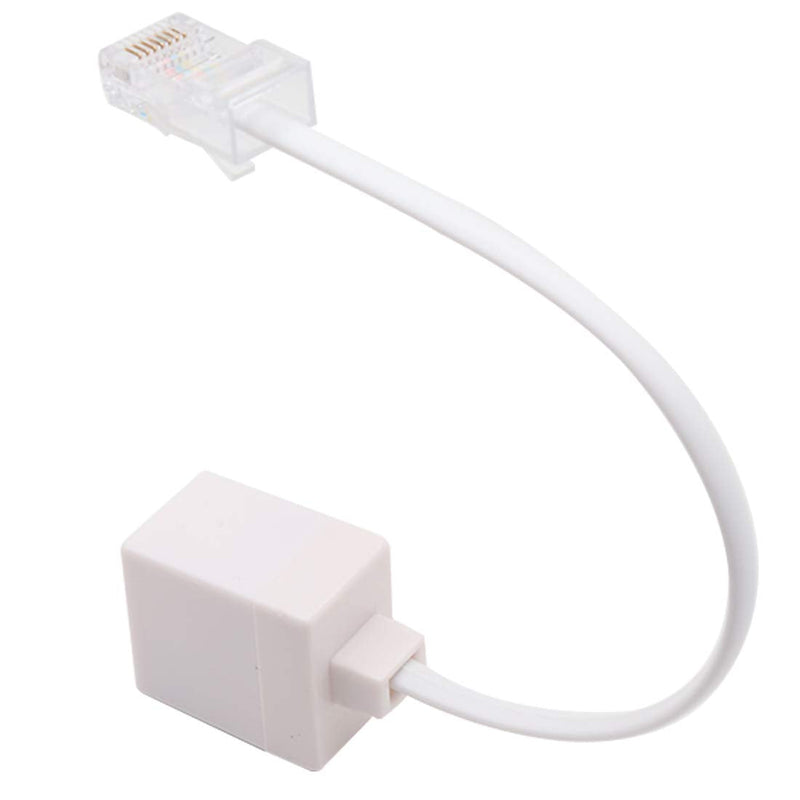 2 Pack RJ45 to RJ11 Converter Adapter Connector Cable, RJ11 6P4C Female to Ethernet RJ45 8P8C Male Converter Cord White Ted Lele