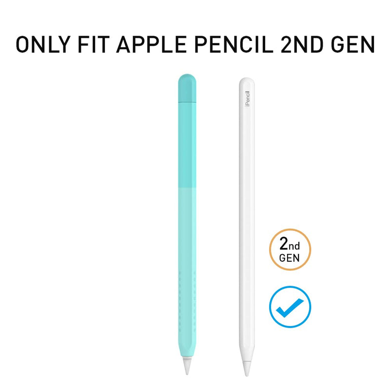 Delidigi Pencil Case Compatible with Apple Pencil 2nd Generation Case, Gradient Color Case Sleeve Silicone Cover Accessories for Apple Pencil 2nd Gen (Mint Green) Mint Green