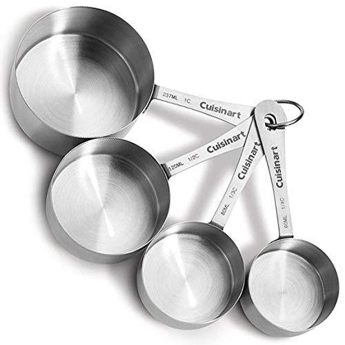 Cuisinart CTG-00-SMC Stainless Steel Measuring Cups, Set of 4,Silver 1 Black