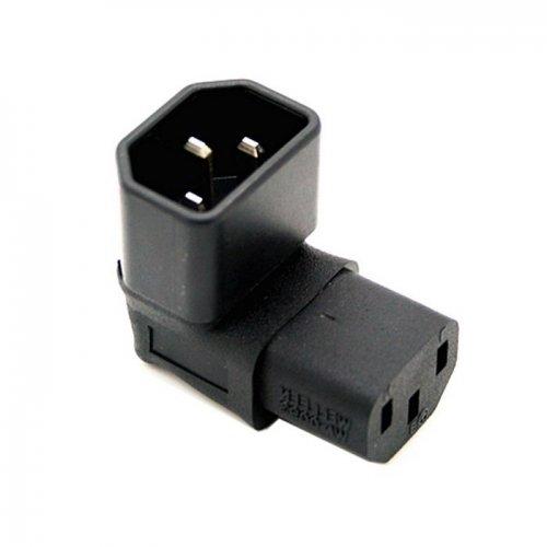 Xiwai IEC Male C14 to Up Direction Right Angled 90 Degree IEC Female C13 Power Extension Adapter