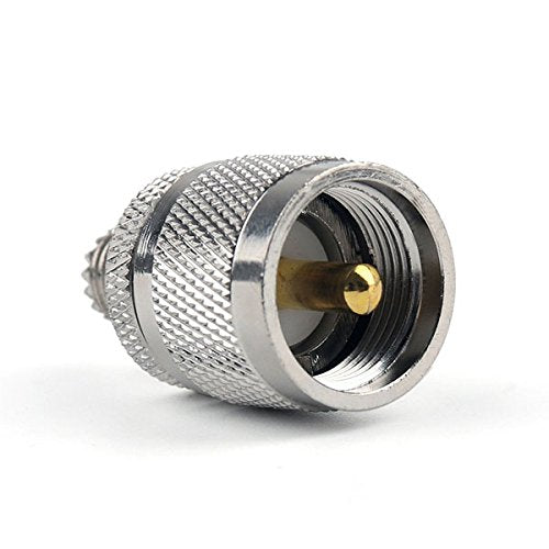 DHT Electronics RF coaxial Coax Adapter UHF Male PL259 PL-259 to Mini UHF Female Pack of 2