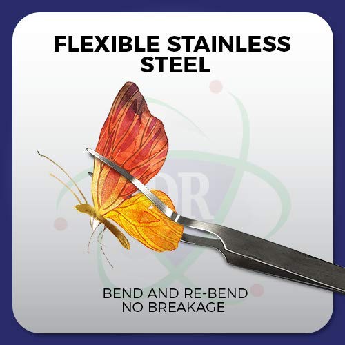 DR Instruments Featherweight Entomology Forceps Long Points for a Delicate Entomology Work. Flexible Stainless-Steel - Bend & Re-Bend
