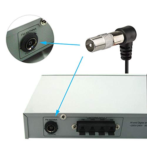 Bingfu FM Antenna 75 Ohm FM Antenna for Pioneer Onkyo Yamaha Marantz Bose Wave Music System Indoor Digital HD Radio FM Radio Bluetooth Stereo Receiver AV Audio Video Home Theater Receiver FM Antenna Kit