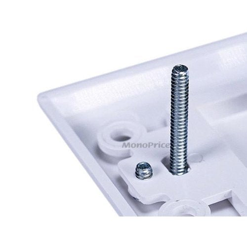 Moonrise Monoprice 103326 Banana Binding Post Two-Piece Inset Coupler Wall Plate for 4 Speakers, White