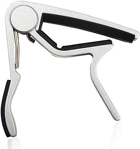 WINGO Quick-Change capo for 6 String Steel Acoustic and Electric Guitars with 5 Picks for Free,Silver Silver