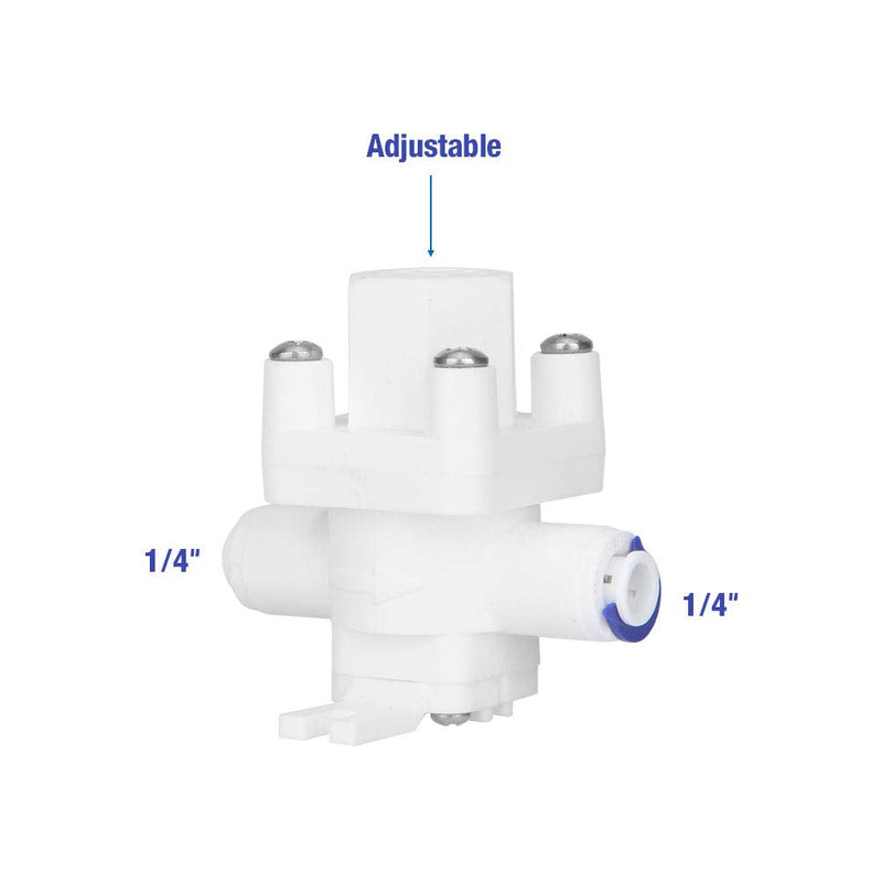 Water Pressure Reducer, 1/4" Quick Fit Reducing Valve Filter Protection Pressure Regulator for Reverse Osmosis Water Purifier