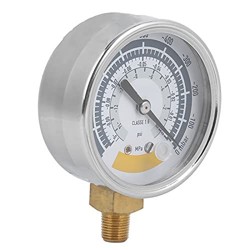 Accurate Pressure Gauge, Air Gauge, 0-14 PSI Vacuum Meter, Industrial Measuring Tools, NPT1/8" Connector for Vacuum Pump