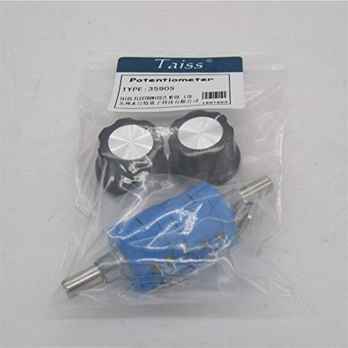 Taiss/2pcs potentiometer 10k Ohm 10-speed rotary wire, precision multi-gang wire, adjustment resistor + 2pcs button 3590S-2-103L