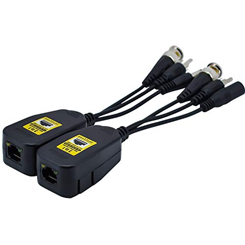 5 Pairs 8MP/4K Passive HD BNC Video Power Audio Balun Transceiver Transmitter Via UTP RJ45 Cable AHD/TVI/CVI/CVBS Cable Connectors for 720P/960P/1080P/3MP/5MP/8MP CCTV Security Cameras