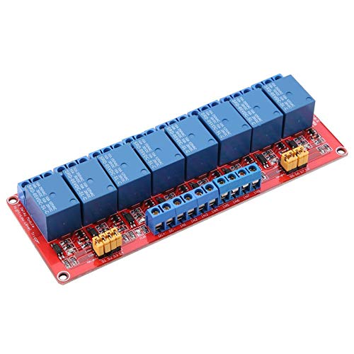 Keenso 8 Channel Optocoupler Relay Module, 5V/12V/24V 8 Channel Relay Board with Optocoupler High/Low Trigger Expansion Board (5V)