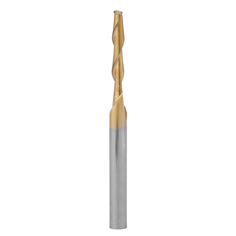 Akozon 1/8 Shank Titanium Coated Double End Mill 2mm Cutting Edge Diameter Milliling Cutter