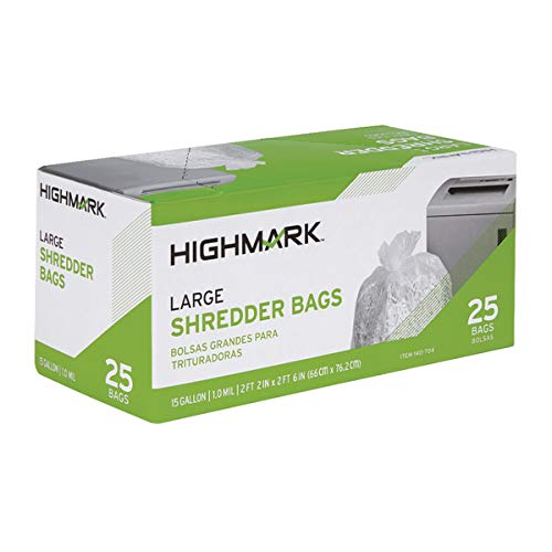 Highmark Shredder Bags, 1 mil, 15 Gallons, Clear, Box of 25, DP00704