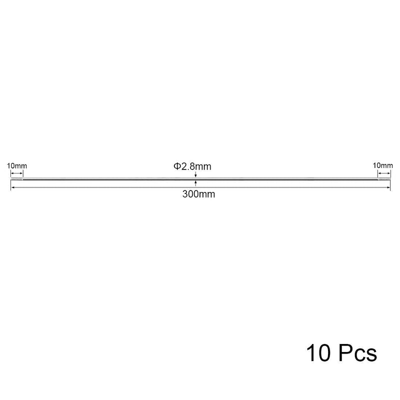 uxcell M3x300mm Pushrod Connector Stainless Steel Rod Linkage,for RC Boat,Car,Airplane,Helicopter,10pcs