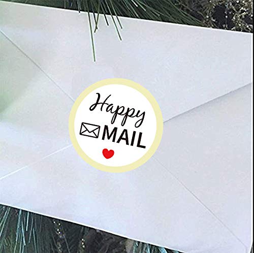 Remarkable Round Happy Mail Stickers, 2 Inch Red Heart/Happy Mail Labels-Packaging Envelope Sealing Stickers for Small Business, Online retailers,Small Shops and More.(504 pcs) (2 inch)