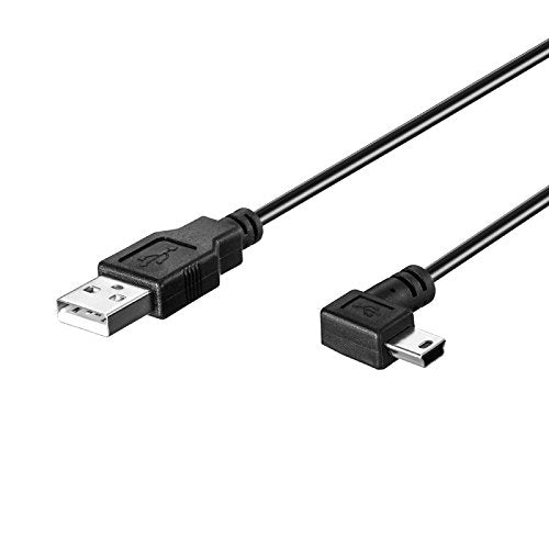 LARRITS 15FT USB 2.0 A to Mini B USB Cable 90 Degree Right Angle Power Supply Charge Cord Extra Long for Garmin Nuvi GPS Car Dash Cam Dashcam DVR Backup Camera Camcorder