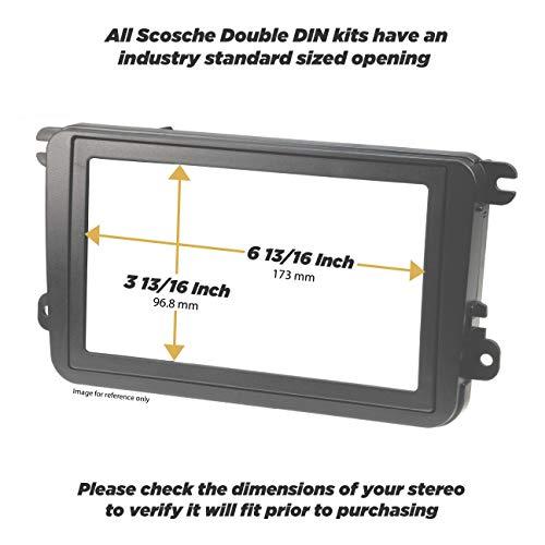 Scosche TA2101B Compatible with 2009-13 Toyota Corolla ISO Double DIN & DIN+Pocket Dash Kit, Black