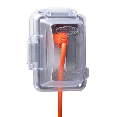 TayMac MM420C 1-Gang Nonmetallic Extra Duty Weatherproof In-Use Horizontal/Vertical 16-in-1 Standard Cover, 2.75 in, Clear 2.75 in.