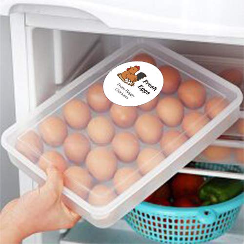 Farm Fresh Eggs Stickers 1.5 Inch Fresh Eggs from Happy Chickens Labels - Farm Chicken Eggs Stickers 500 Pcs Egg Carton Label Stickers for Egg Carton Labeling (Medium, 1.5INCH) Medium