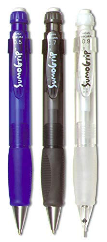 Sakura 50282 SumoGrip 0.5-mm Pencil with Eraser, Clear Blue 0.5mm Pencil