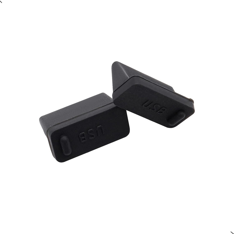 ThreeBulls 30 Pcs Silicone USB Cap Port Cover Anti Dust Protector for Female End Black