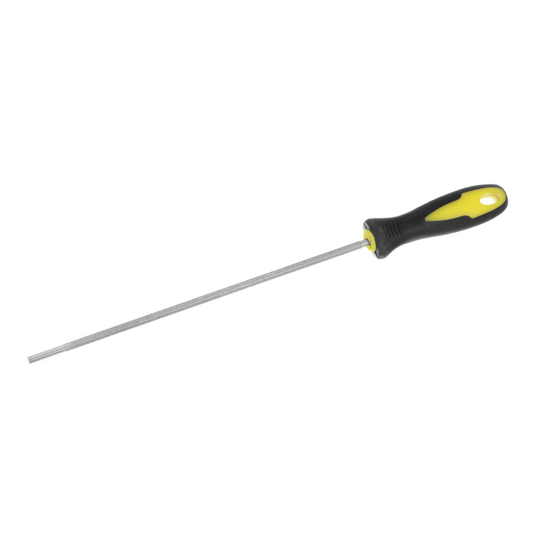 sourcing map Diamond Chainsaw File 5/32" (4mm) 80 Grits High Hardness Round Cutting Sharpening Rasp with Plastic Handle for Chainsaw Polishing