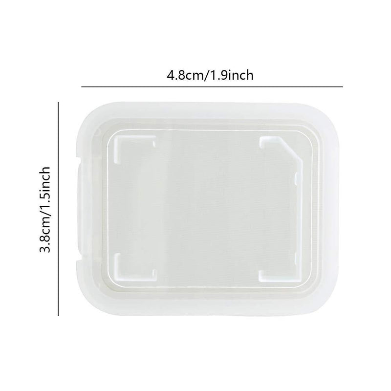 10 Pcs Plastic Memory Card Storage Case Compatible with SD MMC/SDHC PRO Duo White