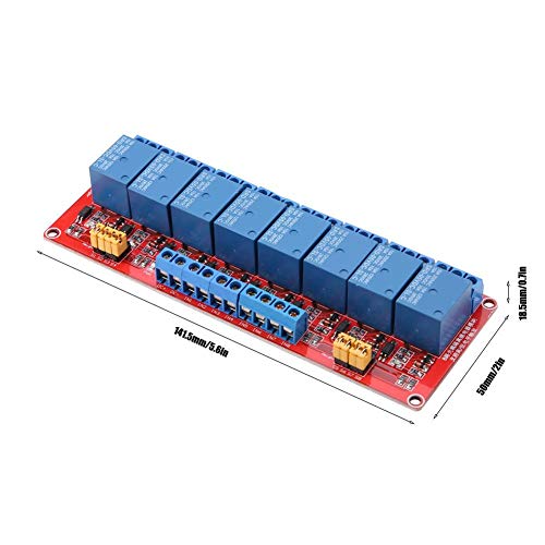 Keenso 8 Channel Optocoupler Relay Module, 5V/12V/24V 8 Channel Relay Board with Optocoupler High/Low Trigger Expansion Board (5V)