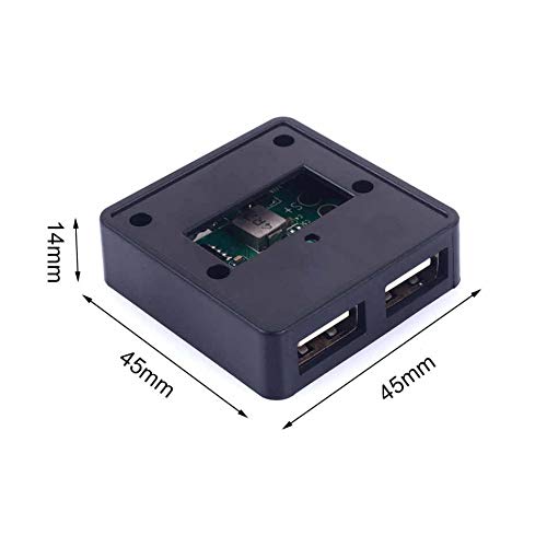 Villageboom DIY 5V USB voltage stabilizer voltage converter step-down converter input 5V-20V, output dual USB 5V 3A Max with housing for solar charging of 3.7 volt batteries