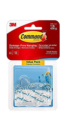 Command 17092CLR-VP-E Clear Hooks, 12 12 Hooks