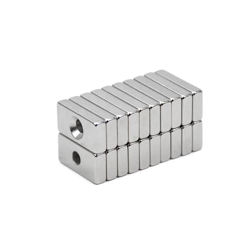 14 Pack Rare Earth Magnets Strong Neodymium Rectangular Magnets with Countersunk Hole for Fridge, DIY, Scientific, Craft, and Office Magnets - Small Magnets 0.78 x 0.4 x 0.16 inch, Pack of 14 14 Pack