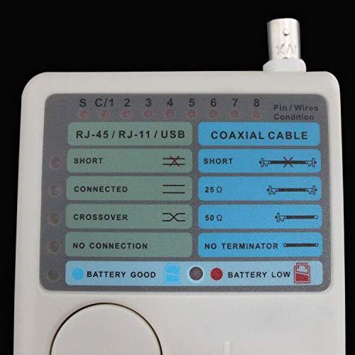 Optimal Shop 4 in 1 Network Cable Tester RJ45/RJ11/USB/BNC LAN Cable Cat5 Cat6 Wire Tester