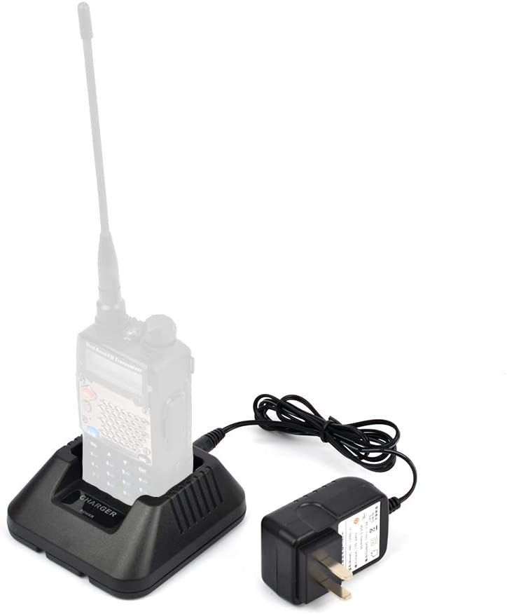Li-ion Battery Desktop Charger for Baofeng UV-5R UV-5RA UV-5RB UV-5RC UV-5RD UV-5RE UV-5RePlus TYT TH-F8 Two Way Radio with USB Cable
