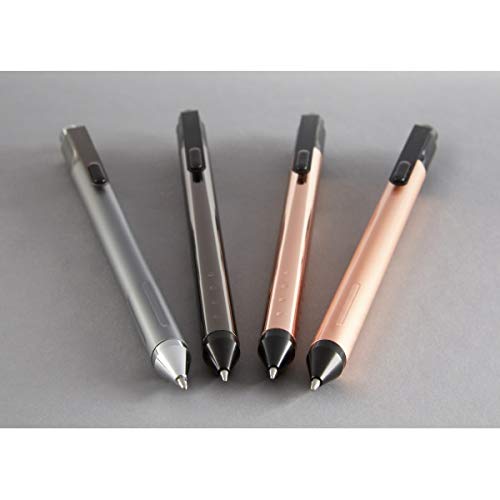 TUL Fine Writing Solid Metal Barrel Ballpoint Pen with 2 Refills, Medium Point, 1.0 mm, Rose Gold Barrel, Black/Blue Ink