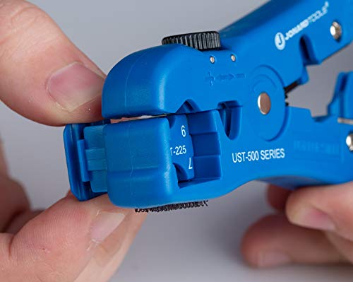 Jonard Tools UST-525 Universal Cable Stripping Tool with Cable Stop for Coax, Network, and Telephone Cables RG59/6 & 7/11 COAX Stripper w/ Stop