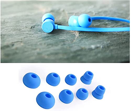 4 Pairs Replacement Silicone Earbuds Ear Tips Compatible with Powerbeats 2 Powerbeats 3 Wireless Beats by dre Headphones(Blue) Blue