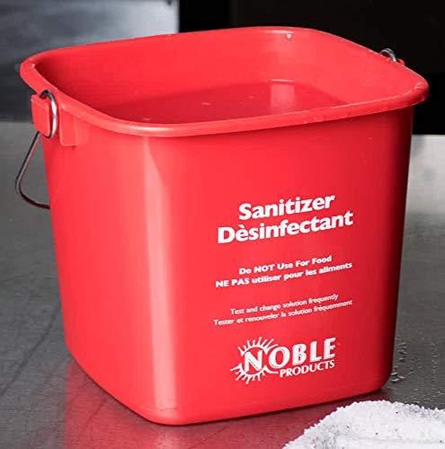 Small Red Sanitizing Bucket - 3 Quart Cleaning Pail - Set of 3 Square Containers 3 Pack