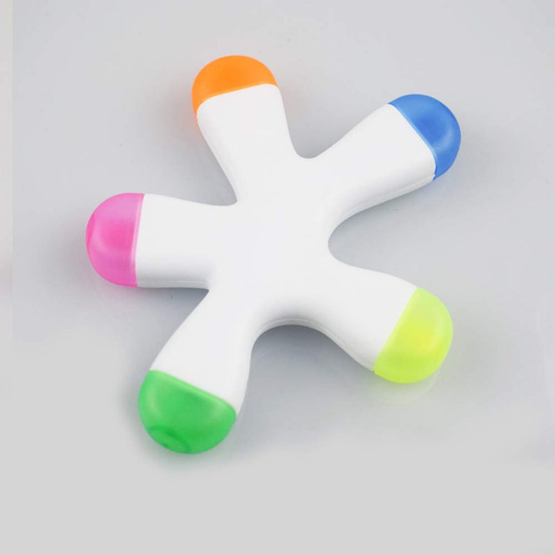 HiKin Cute Starfish Highlighters, Creative Multi Color Fluorescent Pens Markers, Non-Toxic & Odorless Watercolor, Great for Journal Planner Note Taking and Coloring Book.