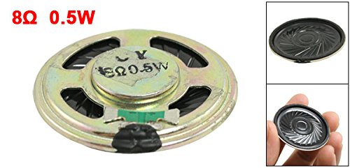 uxcell a12030700ux0838 1.4" Diameter Aluminum Shell Round Slim Internal Magnet Speaker 8 Ohm 0.5W