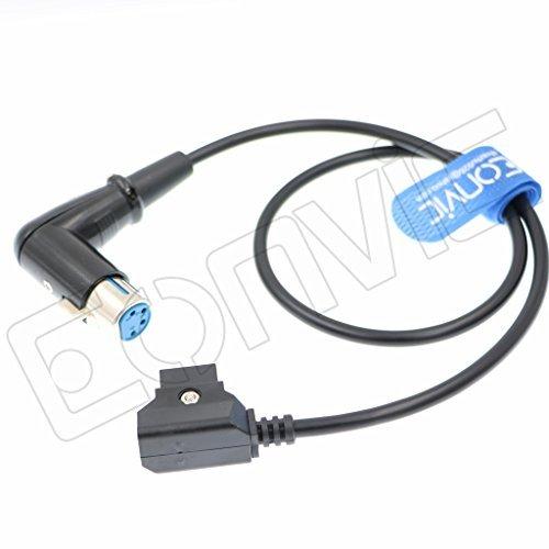 Eonvic Power Supply Battery Adapter Cable D-Tap Male to Right Angle 4 Pin XLR Female (Straight Cable) Straight Cable