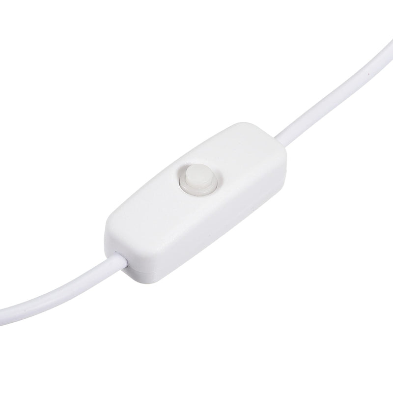 MECCANIXITY USB Cable with ON/Off Switch, USB Male to 5.5x2.1mm DC Male Extension Cord 150cm White, for LED Desk Lamp LED Strip