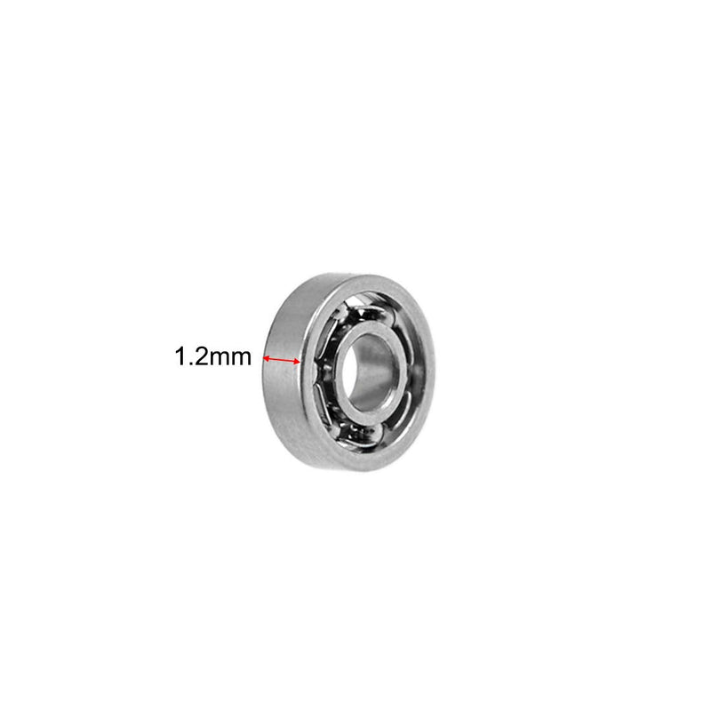 uxcell 681XK Deep Groove Ball Bearings 1.5mm Inner Dia 4mm OD 1.2mm Bore Open Type Chrome Steel Z2 10pcs 1.5x4x1.2mm