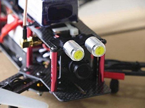 usmile RC Night Flying 12V 1.5W Super Bright RC LED Head Lights Drone LED Light Illuminator for Carbon Fiber Quadcopter Frame Multirotor QAV250 ZMR250 QAV180 ZMR180 FPV Quadcopter(4pcs)