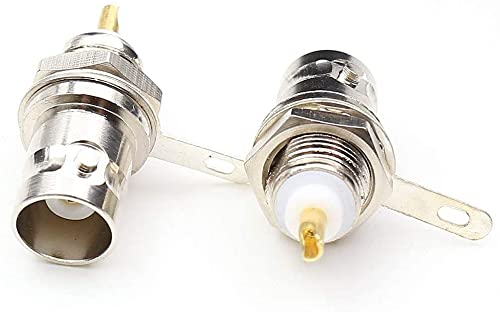 QMseller BNC Chassis Panel Mount Socket Female Jack Solder Type Connectors Adapter 6-Pack