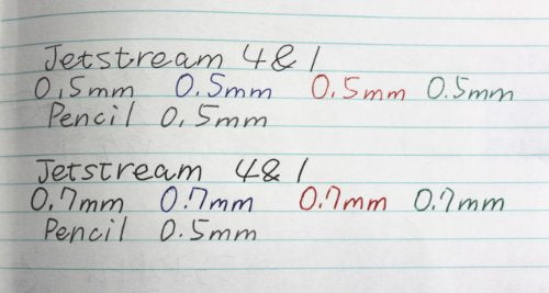 uni JETSTREAM 4&1 Red, Green, Blue, and Black 0.7mm Ballpoint Multi Pen + 0.5mm Mechanical Pencil + 4 SXR-80-07 Ink Refills (Black)