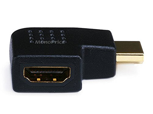 Monoprice HDMI Right Angle Port Saver Adapter (Male to Female) - 270 Degree - Vertical Flat Right